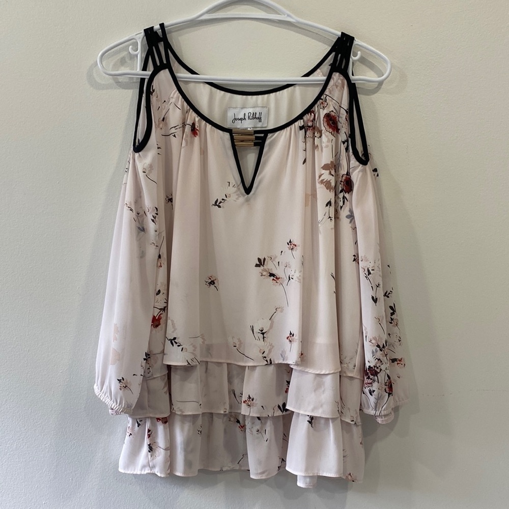 Joseph Ribkoff Cold Shoulder Dusty Rose Quarter Sleeve Top